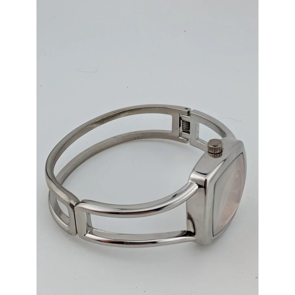 Andre Francois‎ Watch Women 26mm Case Pink Dial Silver Bangle Band- New Battery